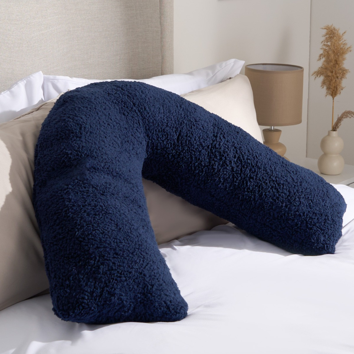 OHS Teddy V Shape Pillow - Navy>