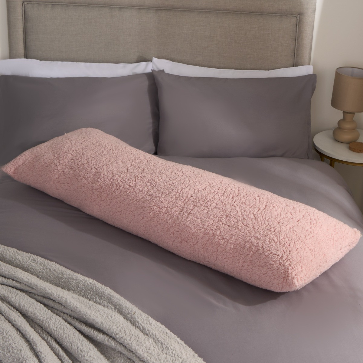 OHS Teddy Bolster Pillow - Blush>