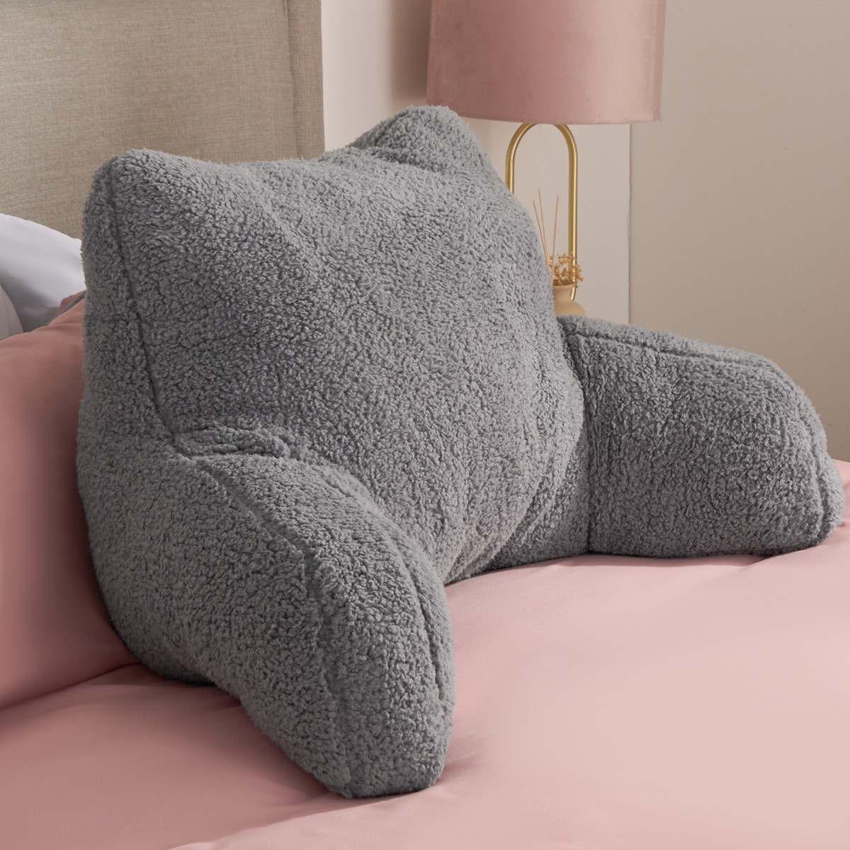 OHS Teddy Cuddle Cushion - Grey>