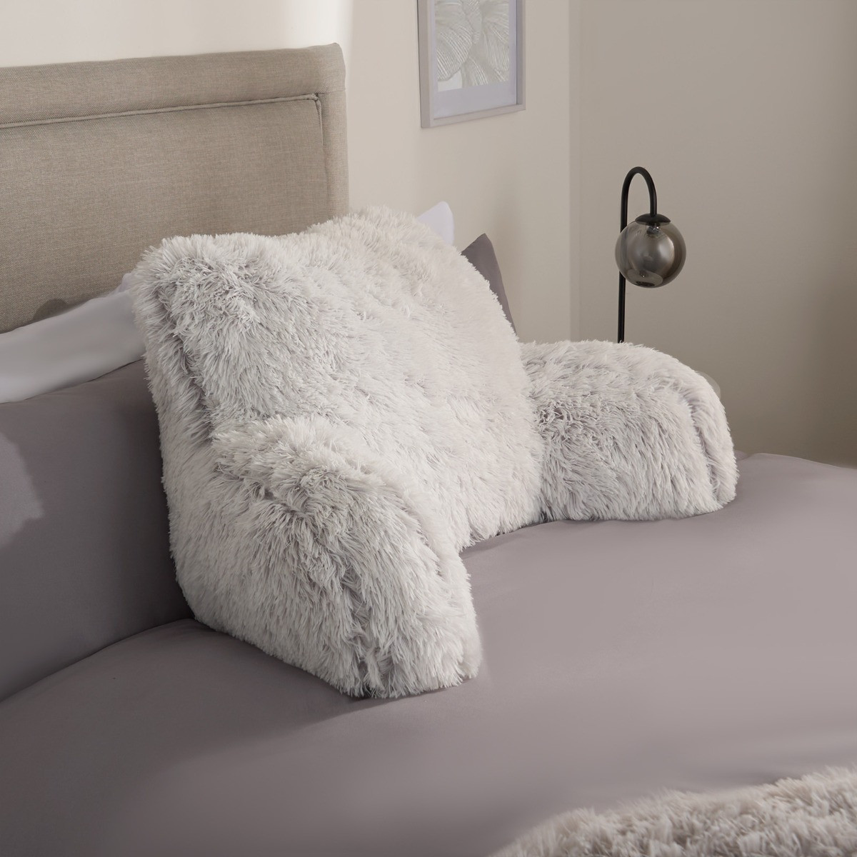 OHS Long Hair Cuddle Cushion - Grey>