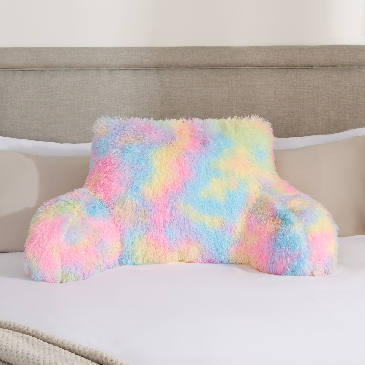 OHS Long Hair Cuddle Cushion - Rainbow Tie Dye>