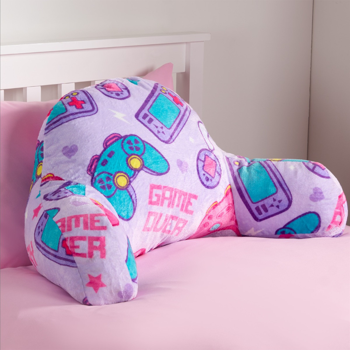 OHS Kids Gaming Fleece Cuddle Cushion - Lilac