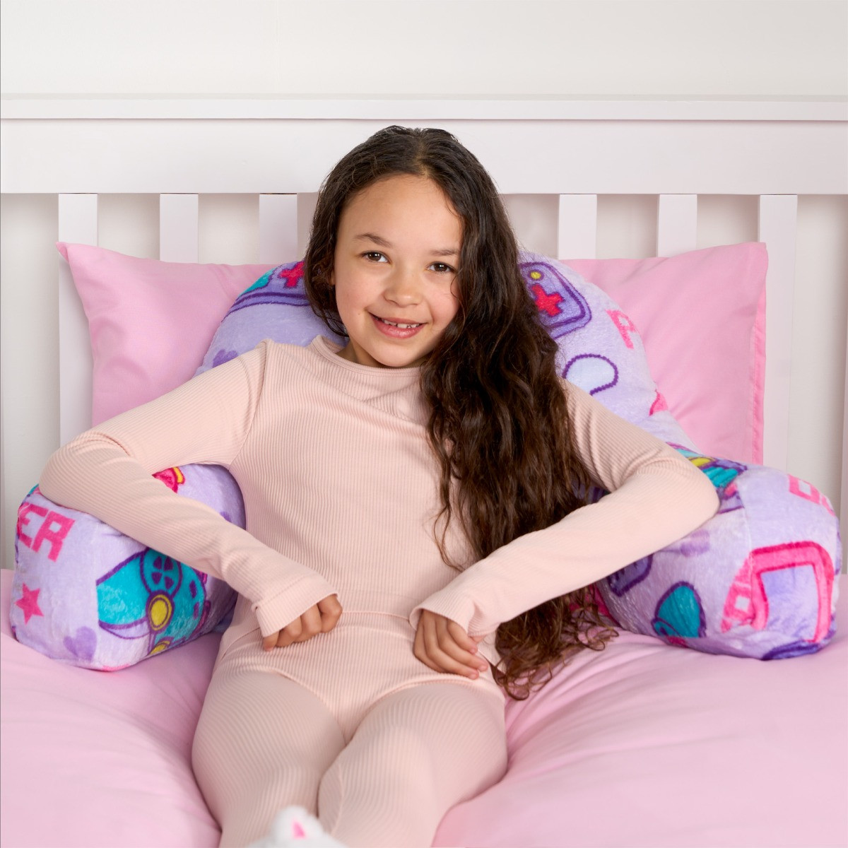 OHS Kids Gaming Fleece Cuddle Cushion - Lilac>