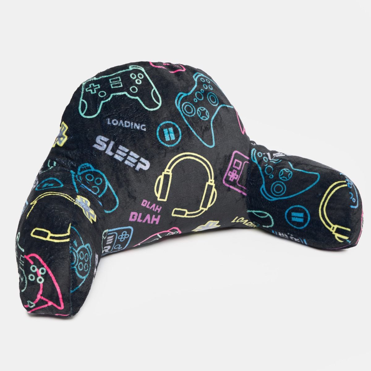 OHS Kids Gaming Fleece Cuddle Cushion - Black>