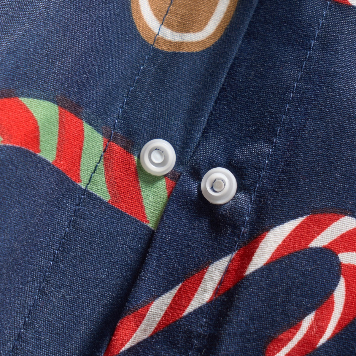 OHS Gingerbread Man Candy Cane Reversible Duvet Set - Navy>