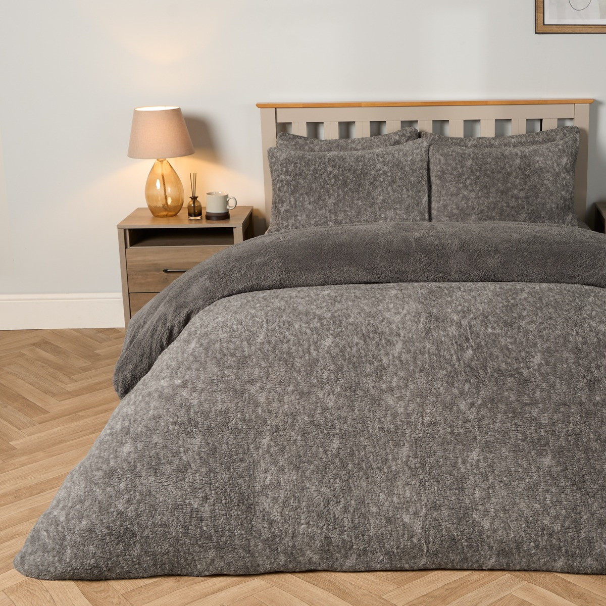 Teddy bear charcoal duvet cover deals