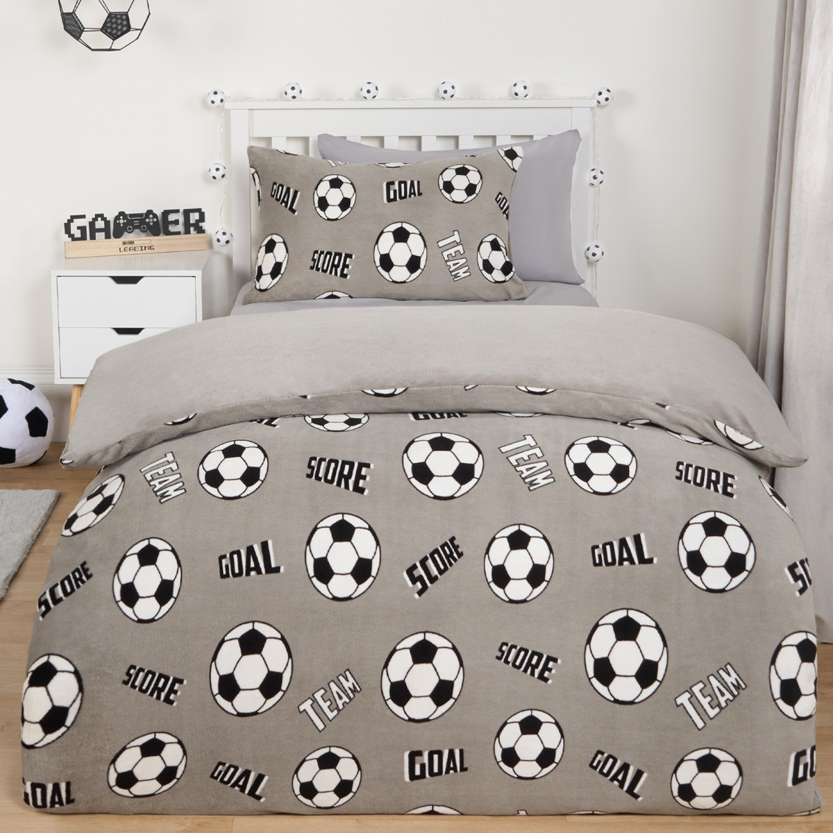 OHS Football Fleece Duvet Set - Grey >