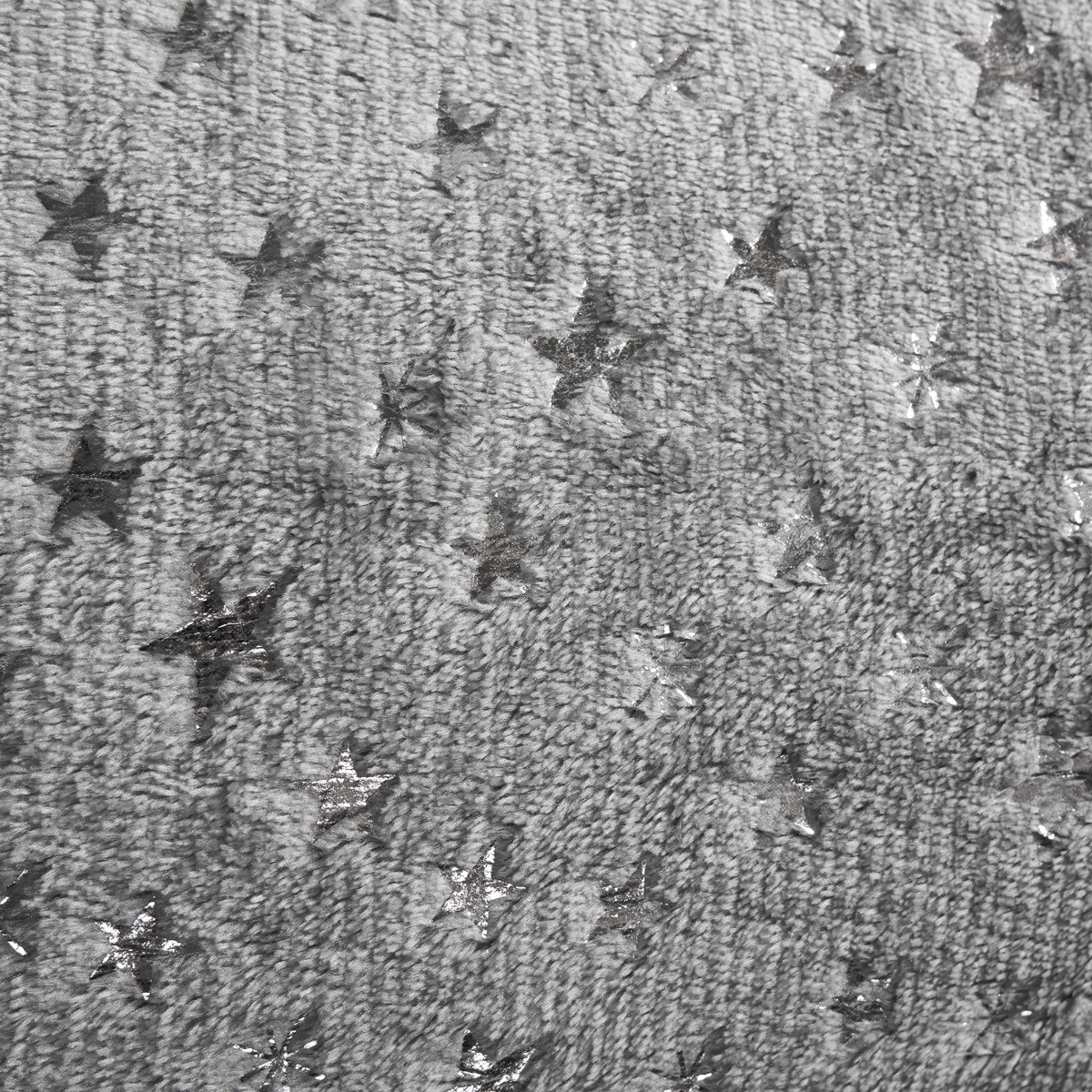 OHS Metallic Stars Fleece Duvet Set - Grey>