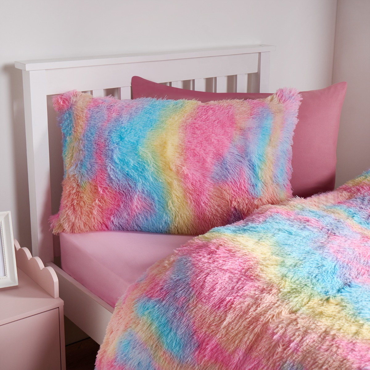 OHS Tie Dye Fluffy Duvet Set - Multi>