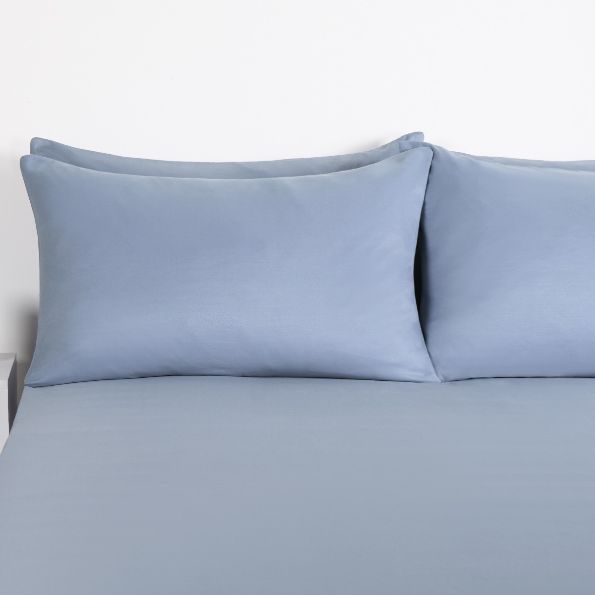 Brentfords 2 Pack Plain Dyed Housewife Pillowcases - Blue>