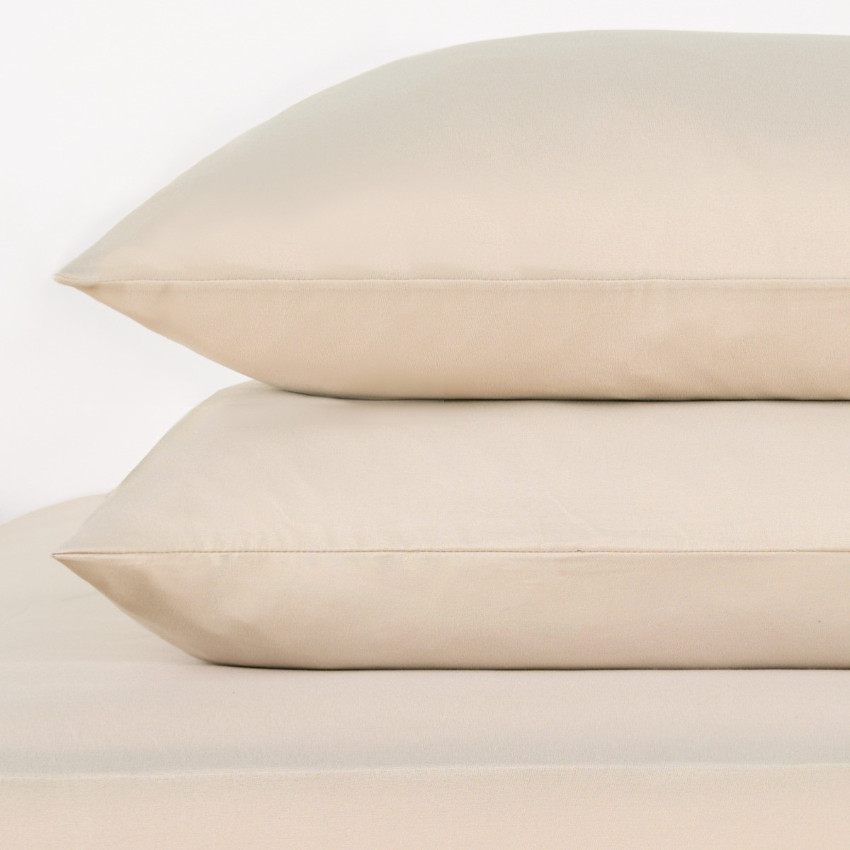 Brentfords 2 Pack Plain Dyed Housewife Pillowcases - Natural>