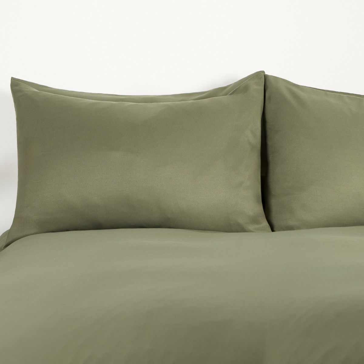 Brentfords Plain Duvet Cover Set, Woodland Green - Double >
