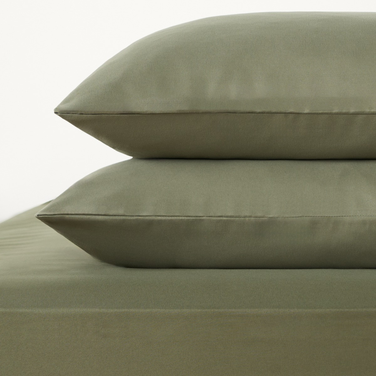 Brentfords Plain Duvet Cover Set, Woodland Green - Double >