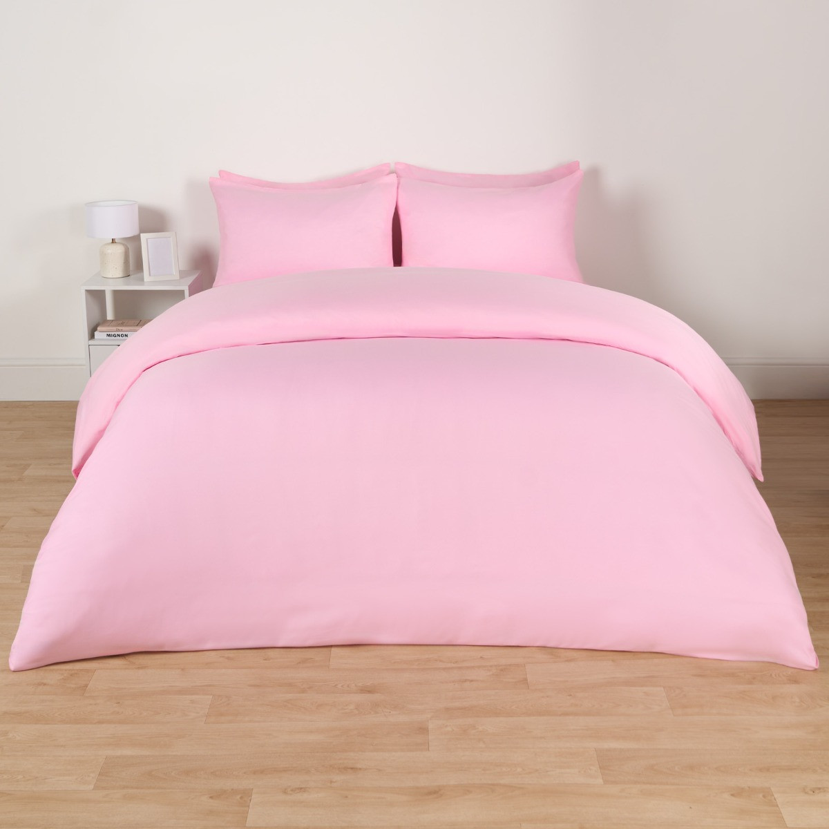 Brentfords Plain Duvet Cover Set,  Pink - King>