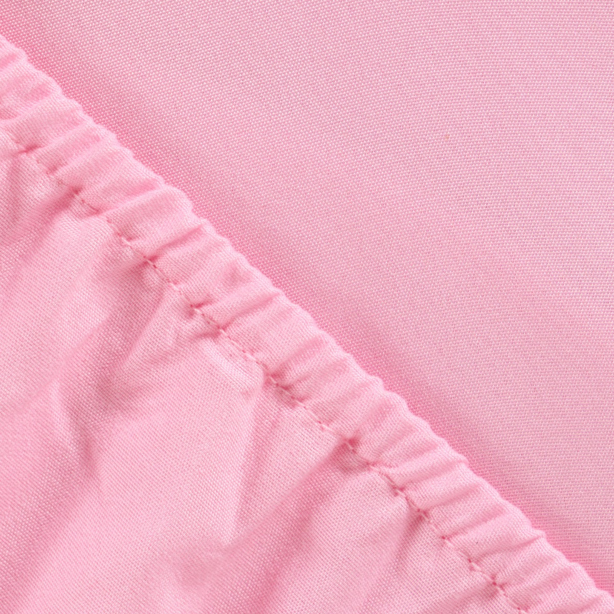 Brentfords Plain Dyed Fitted Sheet, Pink - Double>