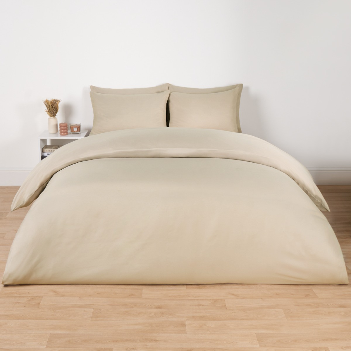 Brentfords Plain Duvet Cover Set - Natural>