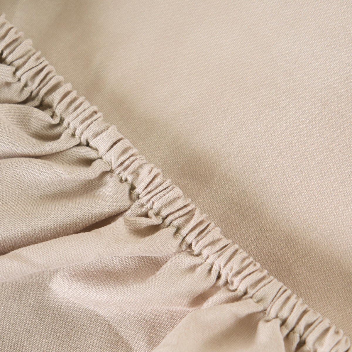 Brentfords Plain Dyed Fitted Sheet, Natural - Superking