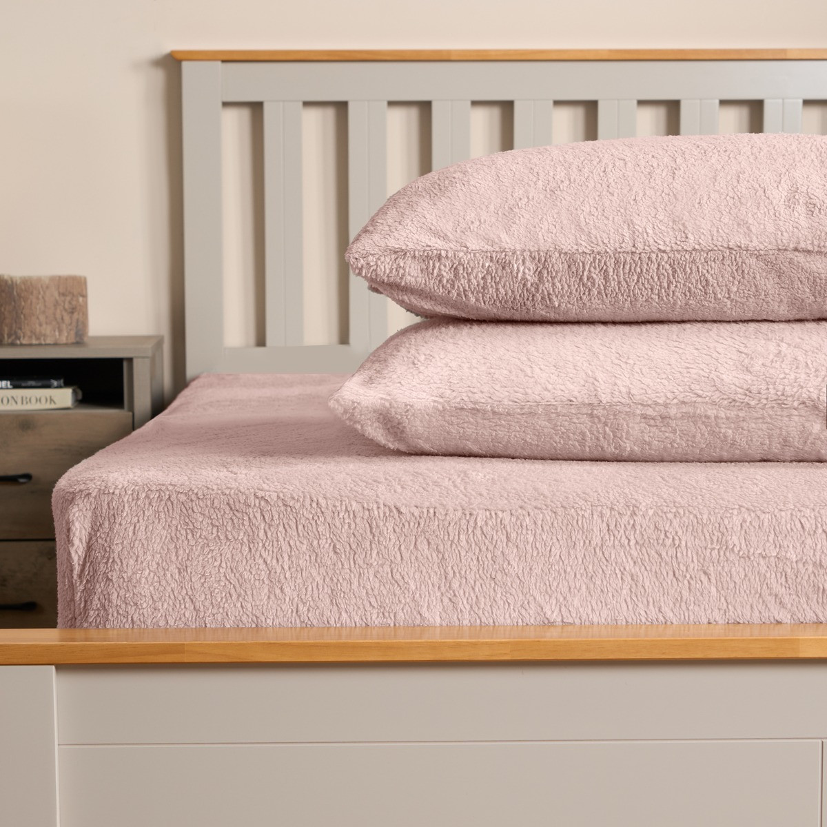 OHS Teddy Fleece Pillowcases - Blush>