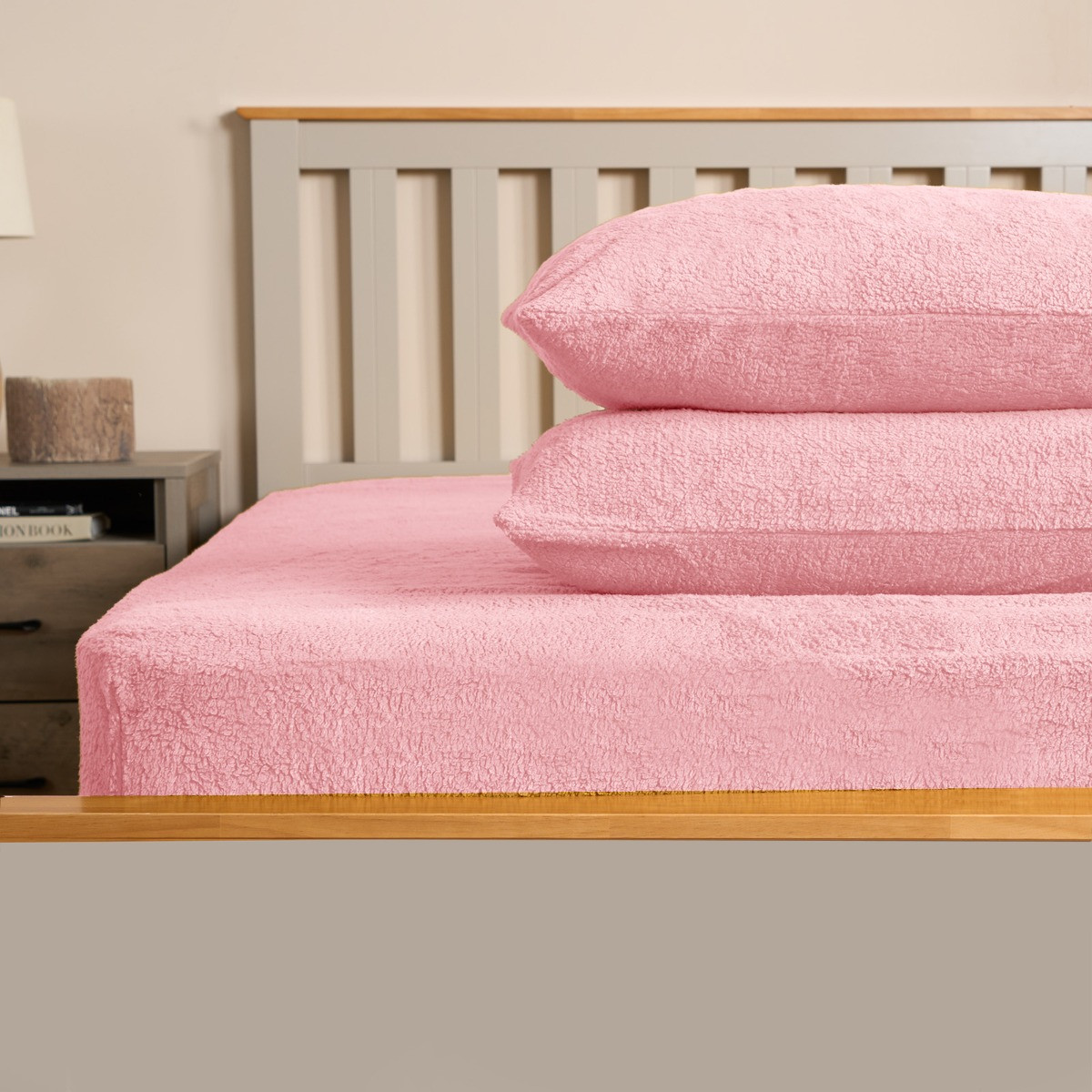 OHS Teddy Fleece Pillowcases - Pink>