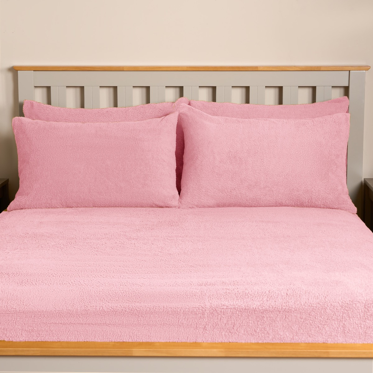 OHS Teddy Fleece Pillowcases - Pink>