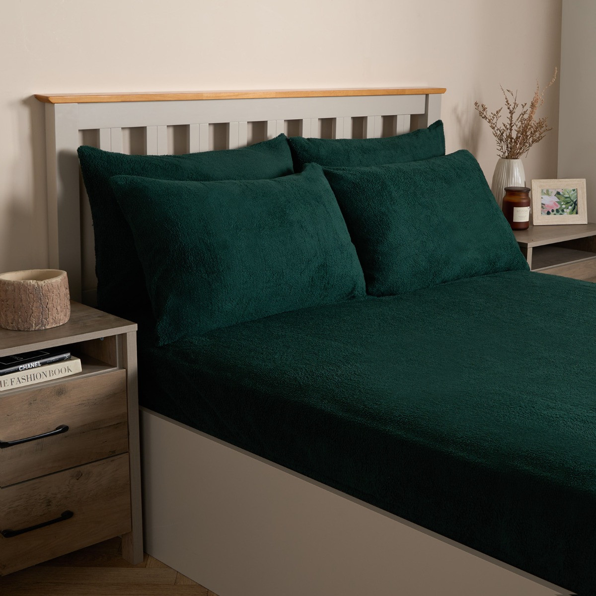 OHS Teddy Fleece Pillowcases - Forest Green>