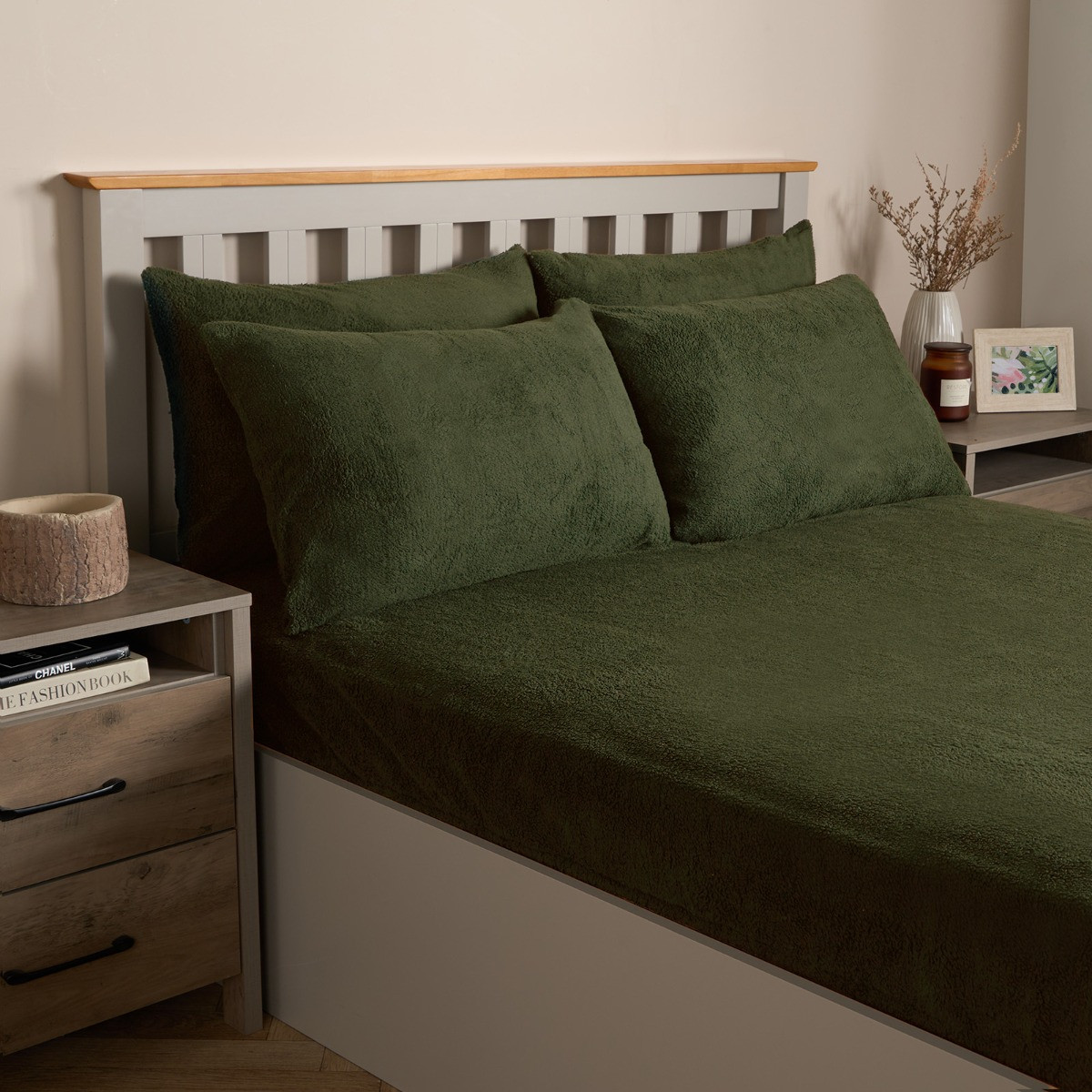 OHS Teddy Fleece Pillowcases - Woodland Green>