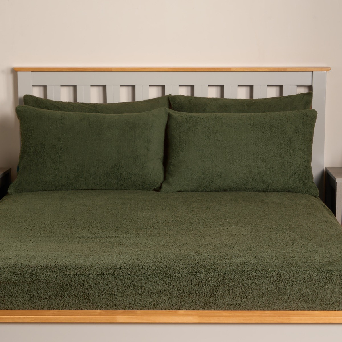 OHS Teddy Fleece Pillowcases - Woodland Green>