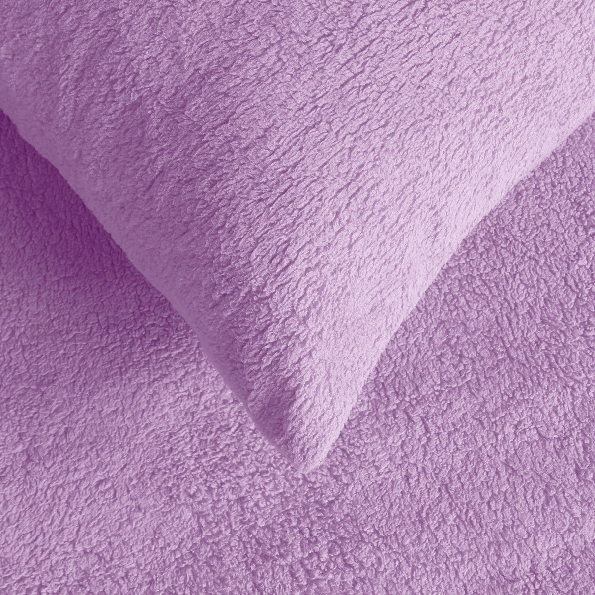 OHS Teddy Fleece Pillowcases - Lilac>