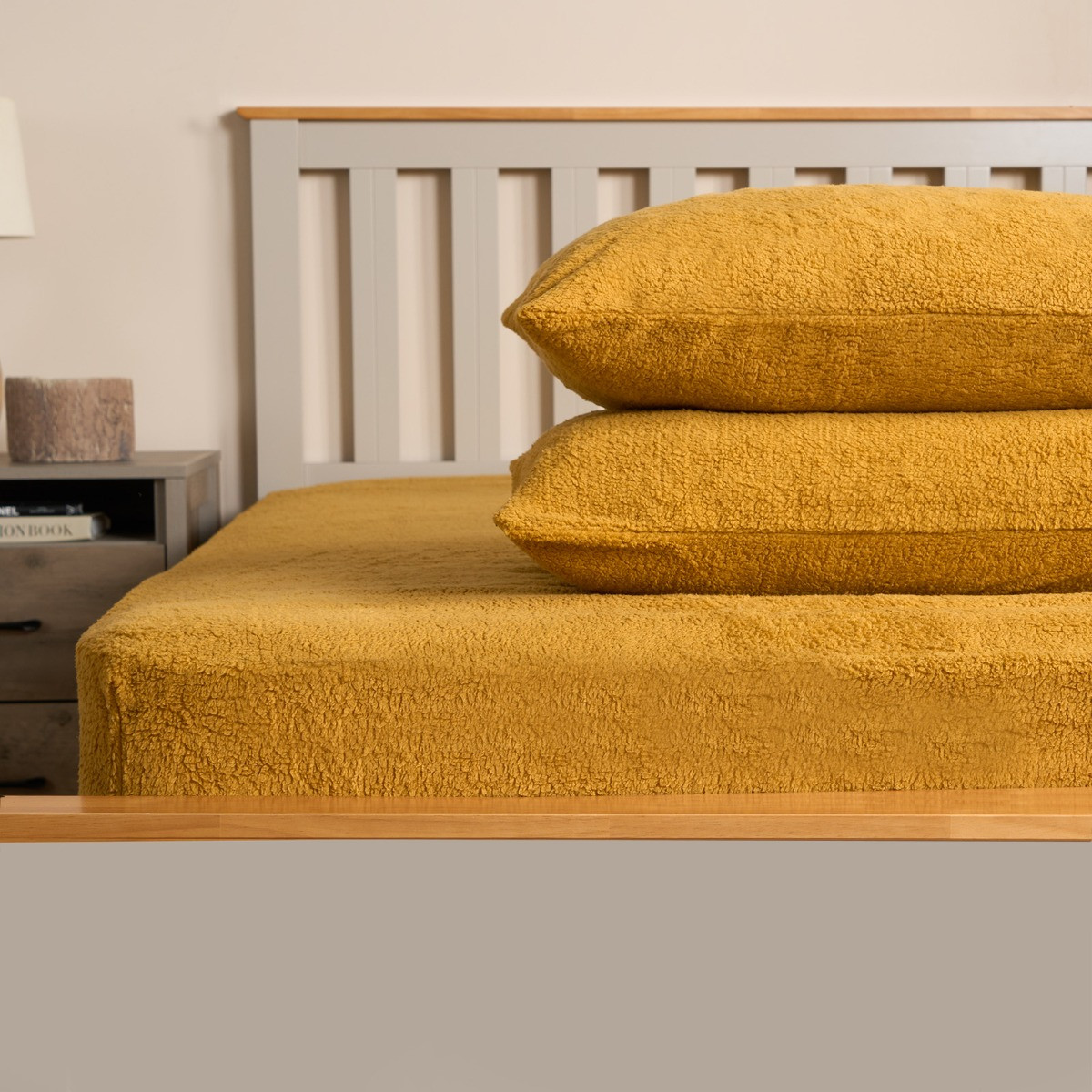 OHS Teddy Fleece Pillowcases - Ochre>