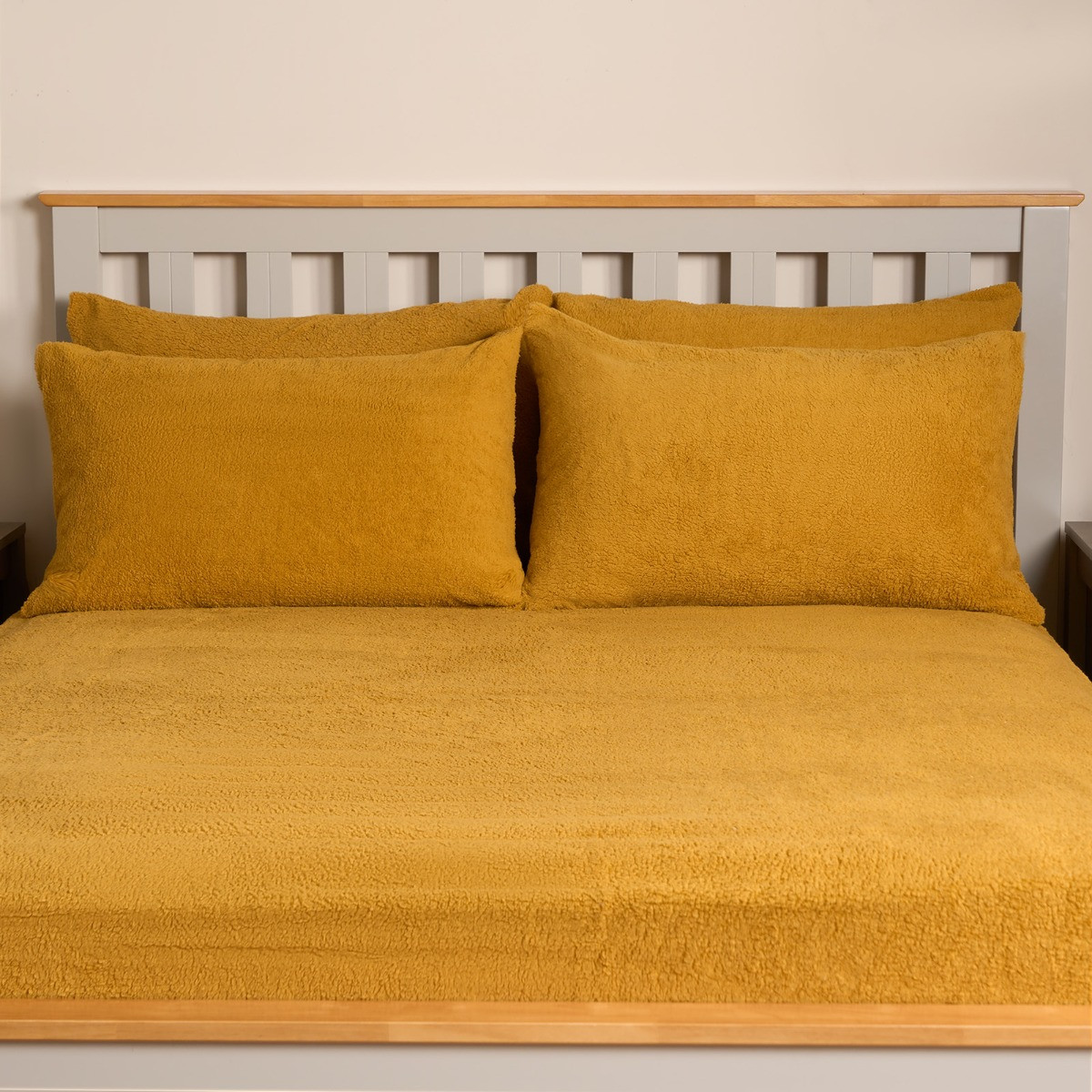 OHS Teddy Fleece Pillowcases - Ochre>