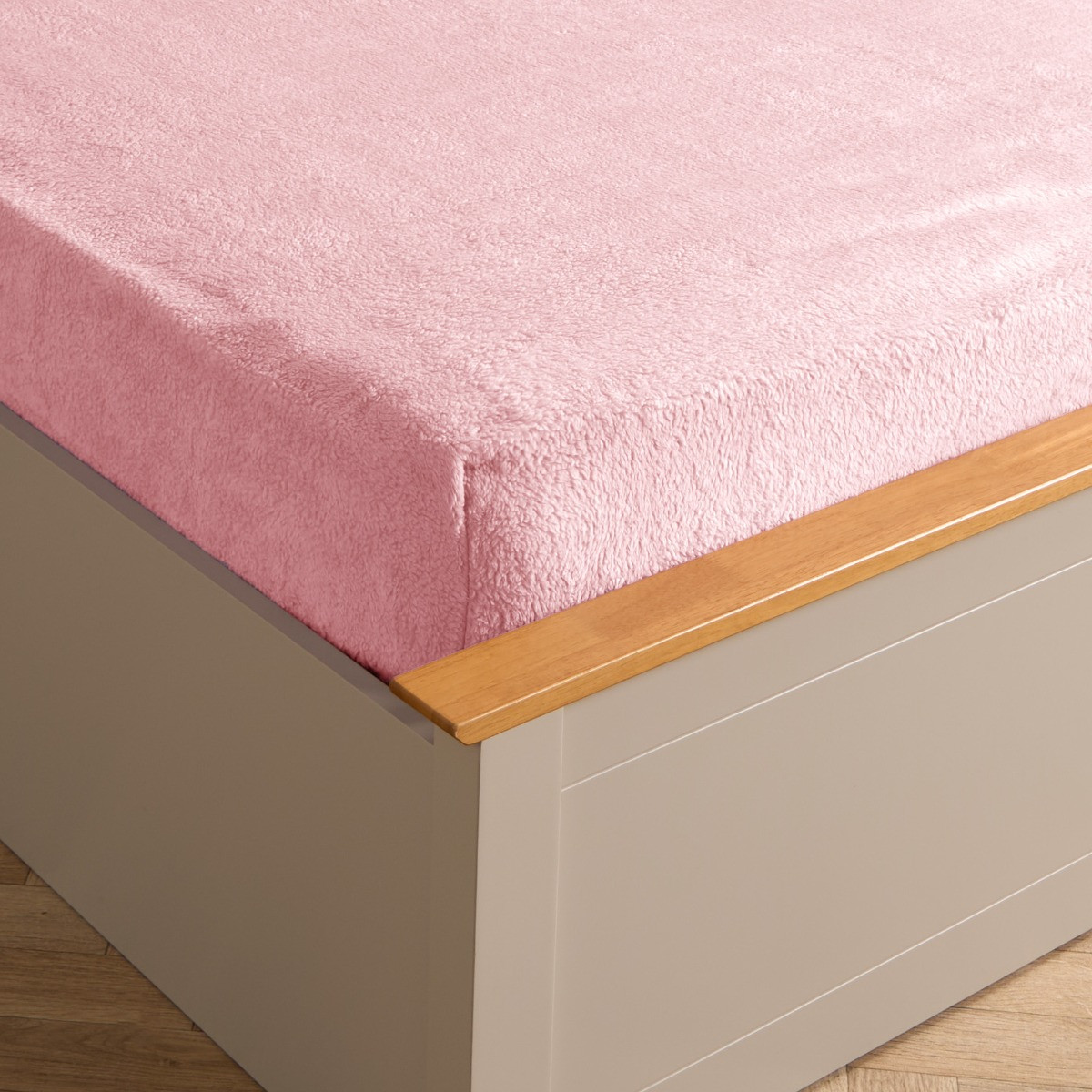 Brentfords Teddy Fleece Fitted Sheet - Pink>