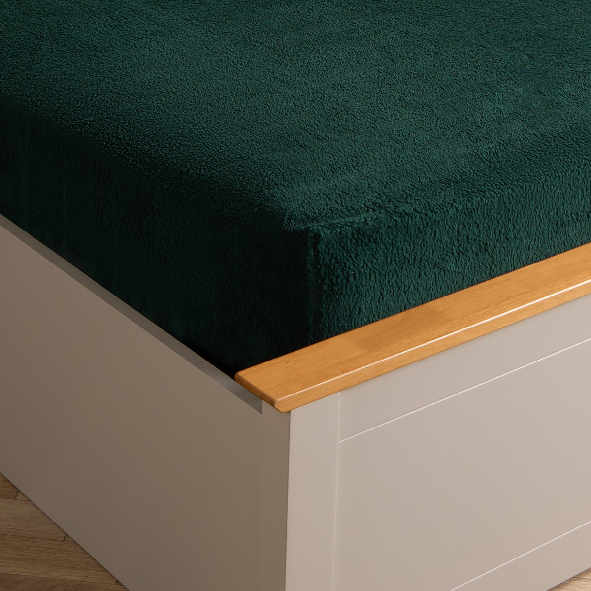 Brentfords Teddy Fleece Fitted Sheet - Forest Green>