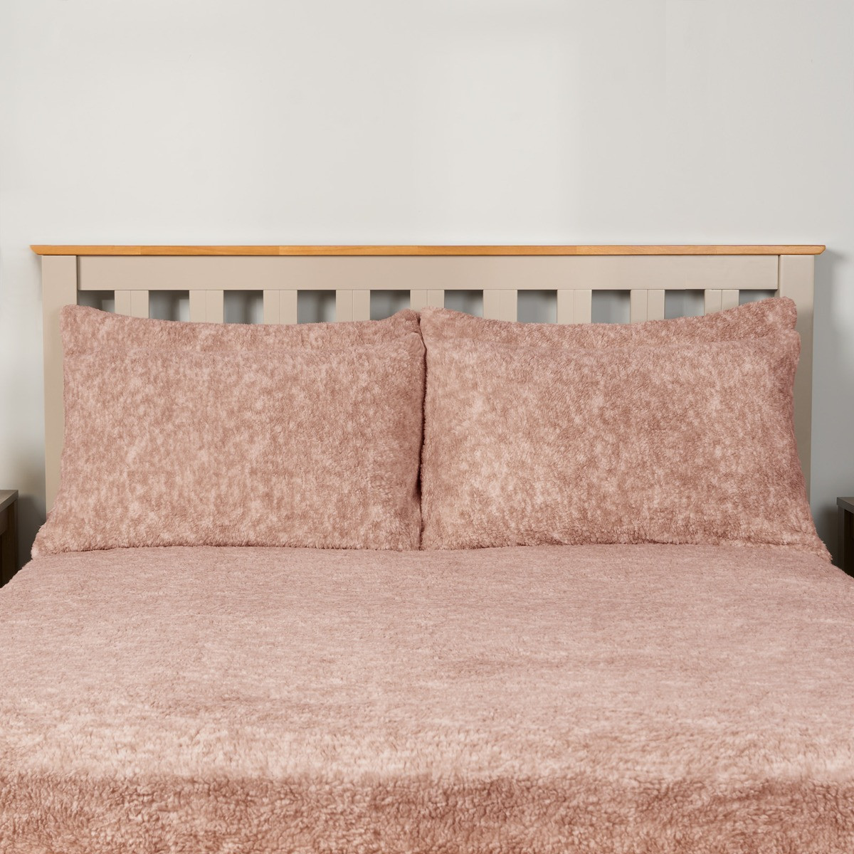 OHS Teddy Marl Textured Pillowcase - Blush >