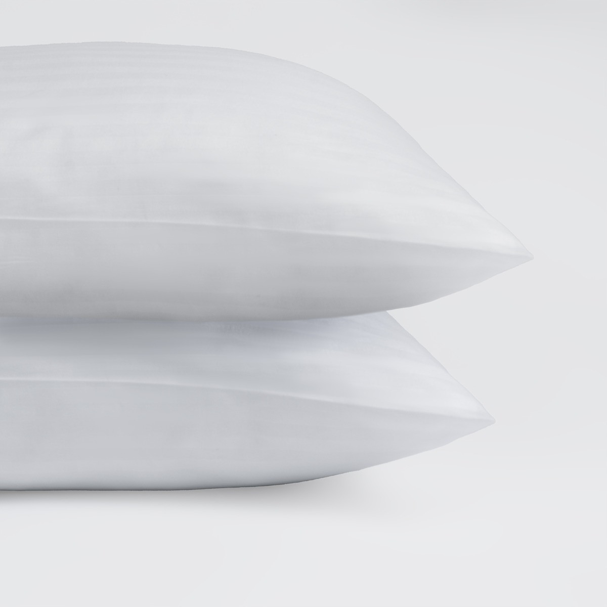 OHS Hotel Satin Stripe Pillow Pair, White - 2 Pack>