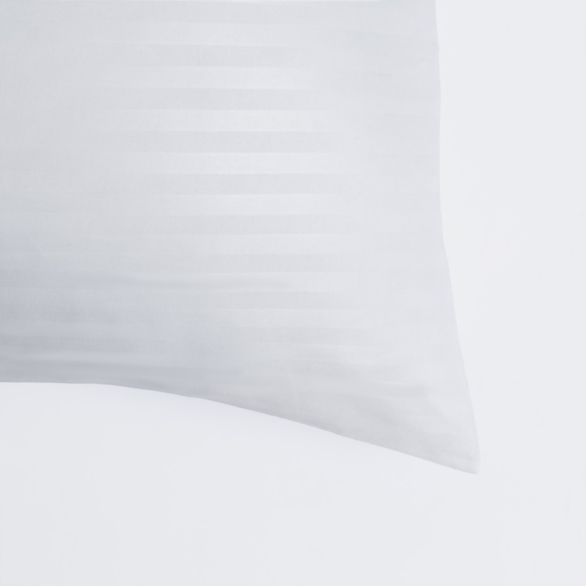 OHS Hotel Satin Stripe Pillow Pair, White - 2 Pack>