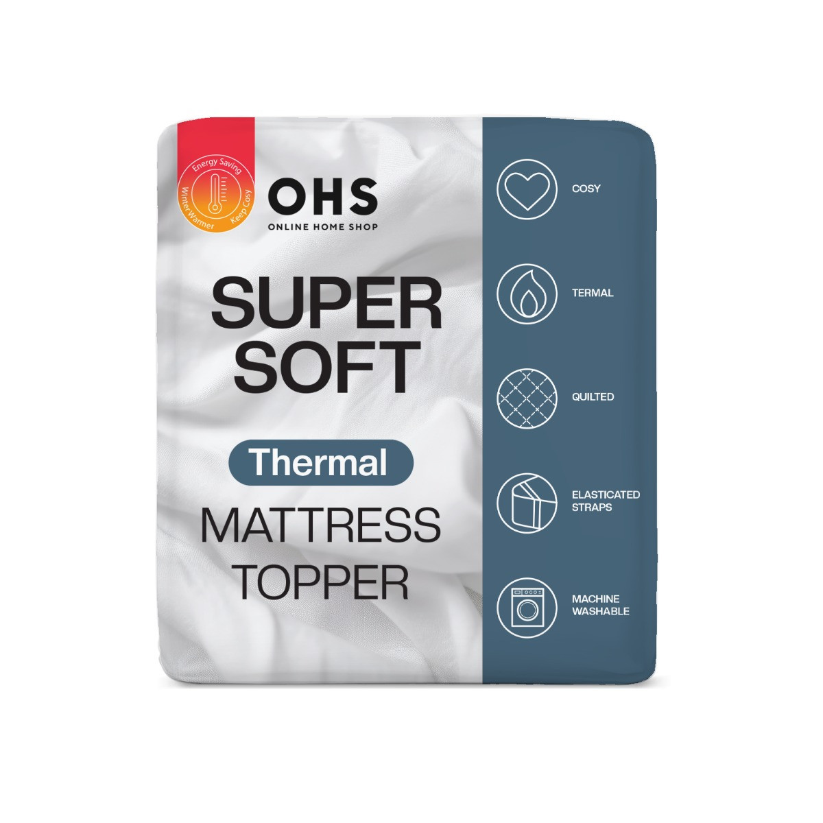 OHS Teddy Thermal Mattress Topper - Cream >