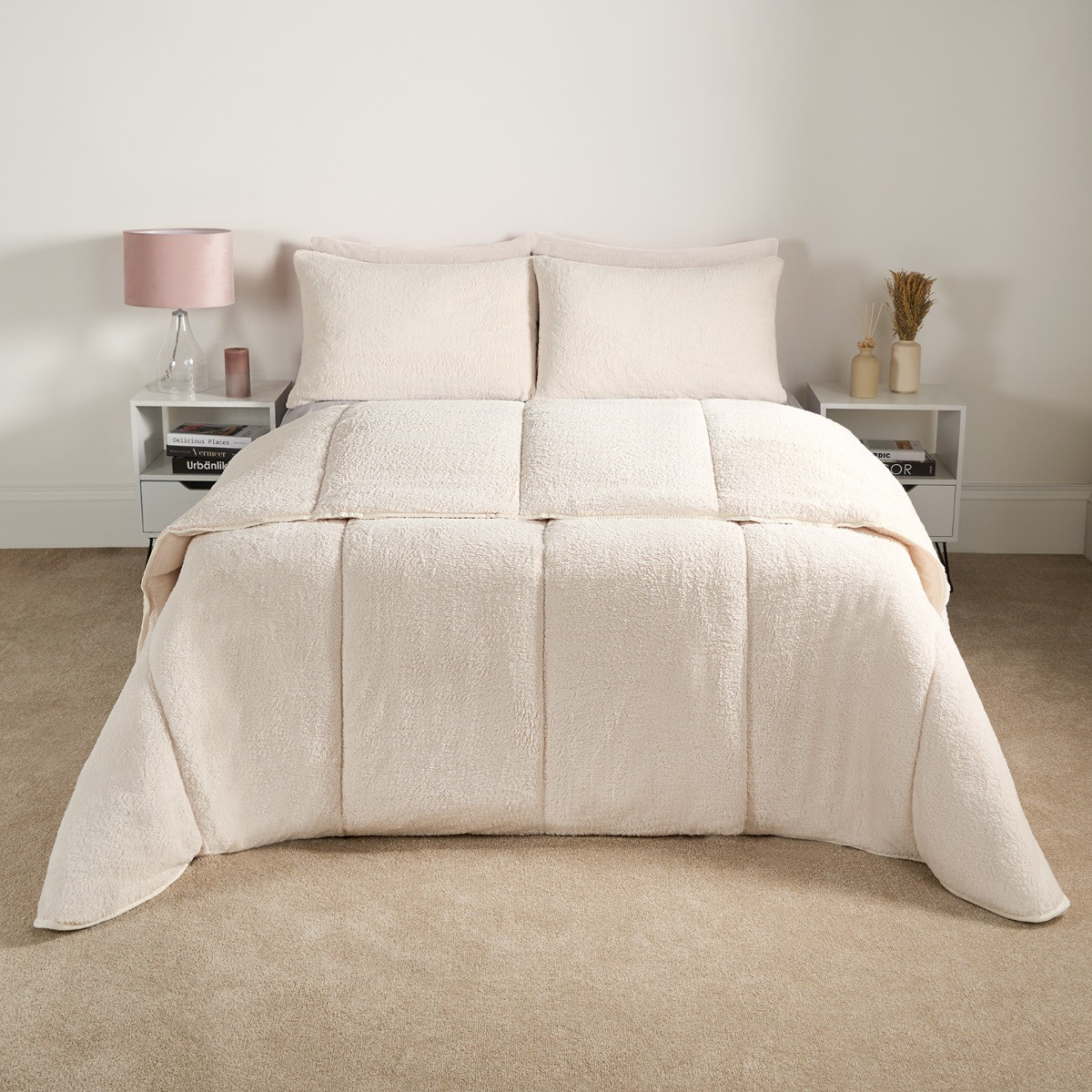 OHS Teddy Coverless 10.5 Duvet & Pillowcase - Cream>