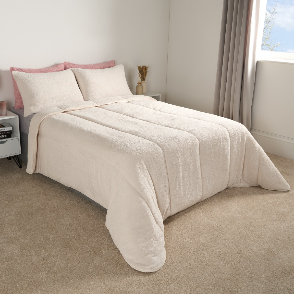 OHS Teddy Coverless 10.5 Duvet & Pillowcase - Cream>