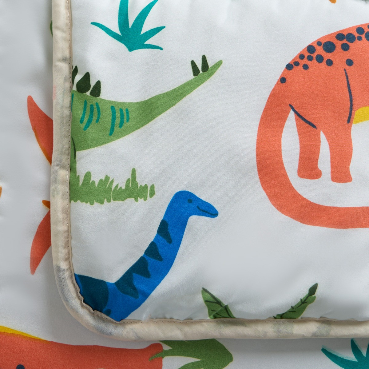 OHS Dino Coverless 10.5 Tog Duvet & Pillowcase, Multi - Single >