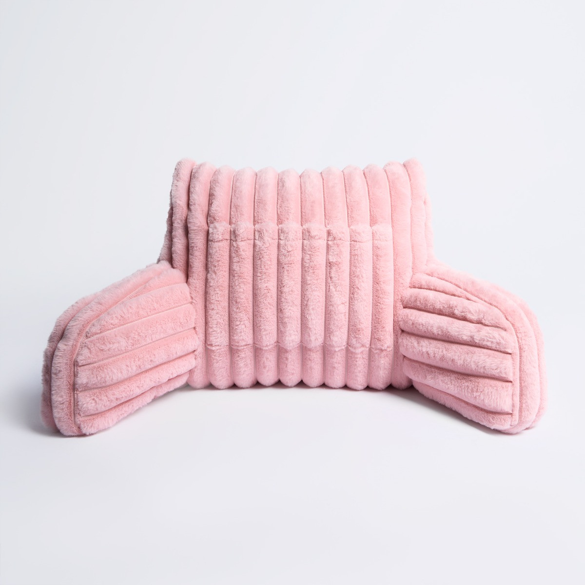 OHS Ribbed Faux Fur Cuddle Cushion with Heatable Pocket - Blush>