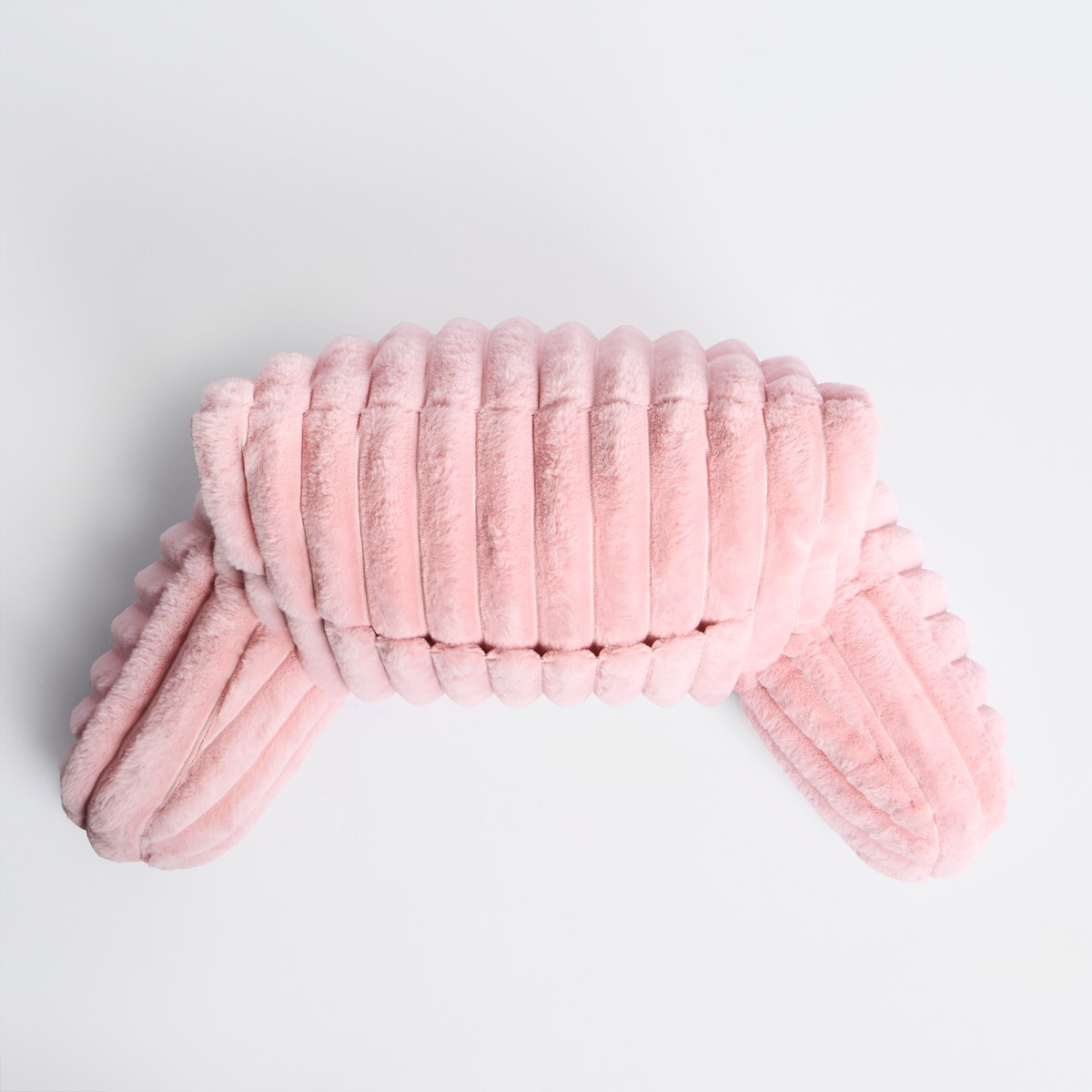 OHS Ribbed Faux Fur Cuddle Cushion with Heatable Pocket - Blush>