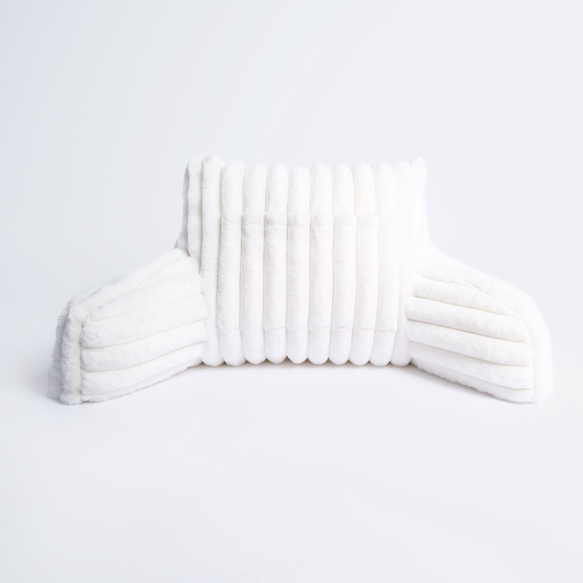 OHS Ribbed Faux Fur Cuddle Cushion with Heatable Pocket - Cream>