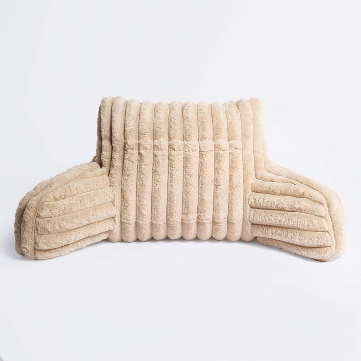 OHS Ribbed Faux Fur Cuddle Cushion with Heatable Pocket - Natural>