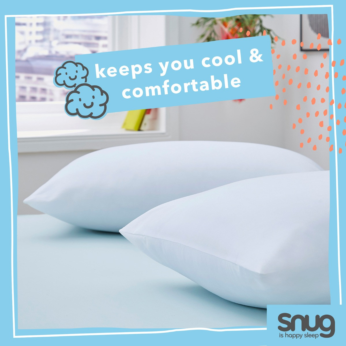 Snug 2 Pack Chill Out Pillow Pair - White>