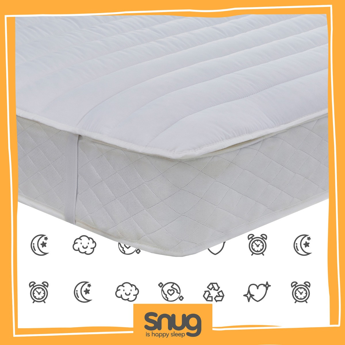 Snug Brilliantly Bouncy Mattress Topper - White>