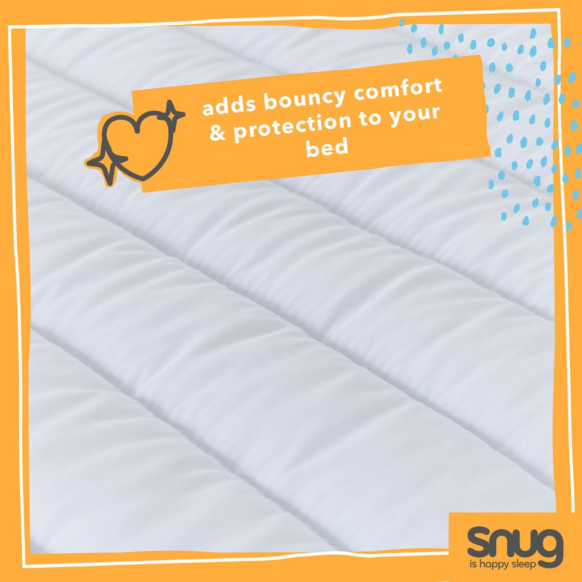 Snug Brilliantly Bouncy Mattress Topper - White>