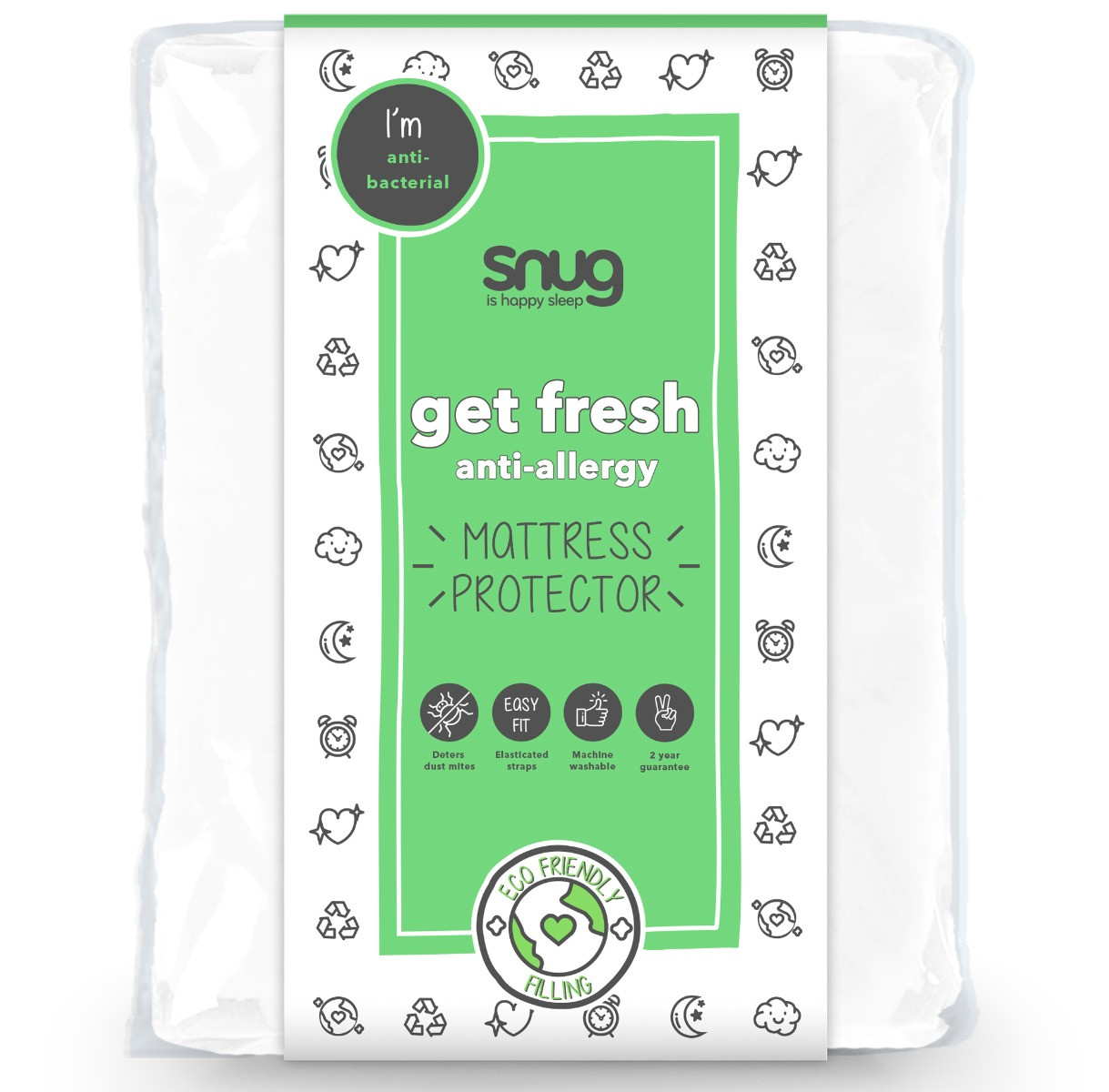 Snug Get Fresh Mattress Protector - White>