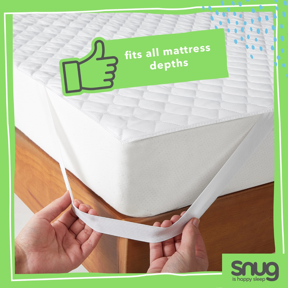 Snug Get Fresh Mattress Protector - White>