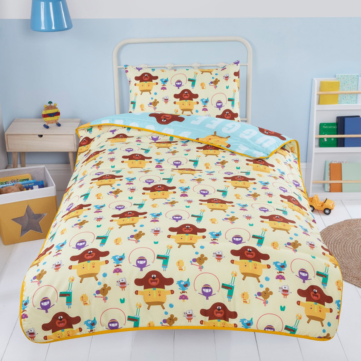 Hey Duggee Cheer Reversible Coverless Duvet Cover Set, Multi - Single>