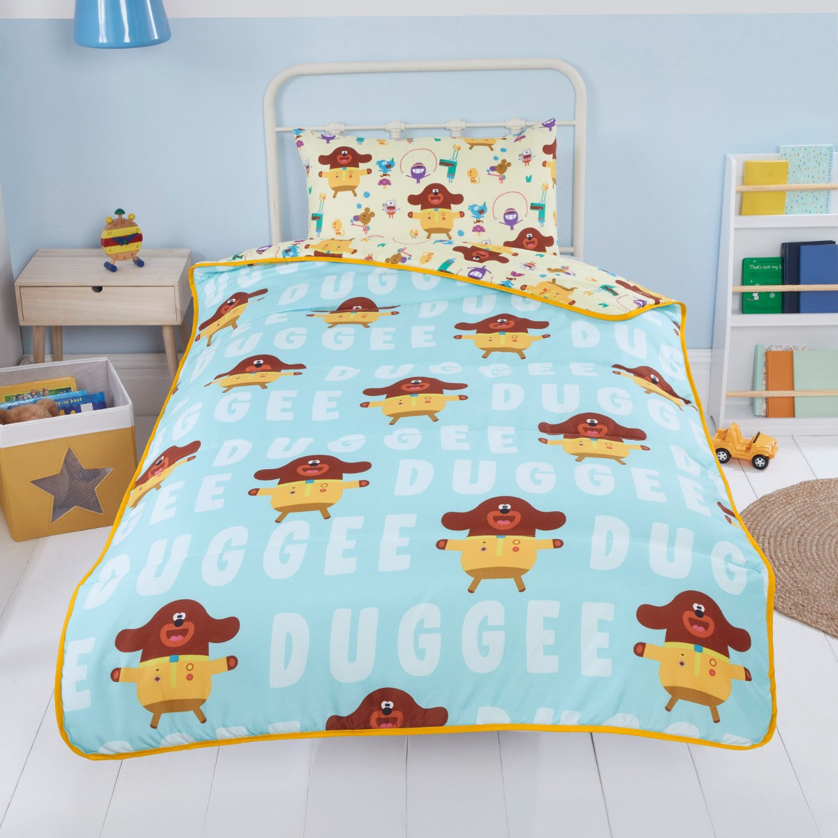 Hey Duggee Cheer Reversible Coverless Duvet Cover Set, Multi - Single>